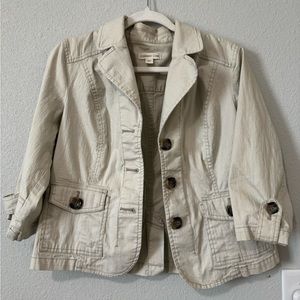 Coldwater Creek Button Up Jacket Womens Size 14 Cream Color Outerwear